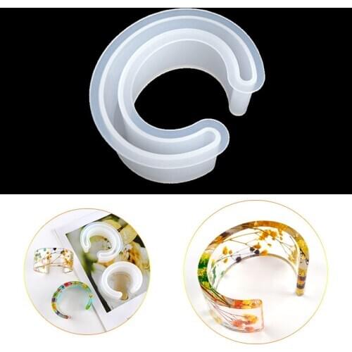 DM074 Egg Shaped Bracelet Resin Molds Open Design Bangle Moldes De Silicona Para Resina Epoxi For Jewelry Making