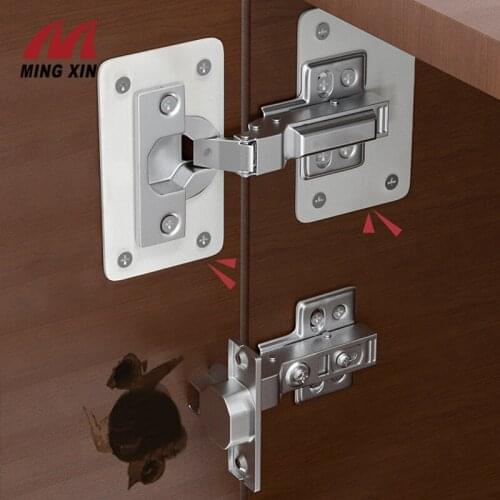 Furniture Cabinet Door Hinge Repair Plate Stainless Steel And Plastic Door Panel Connection Repair Plate Hardware Accessories