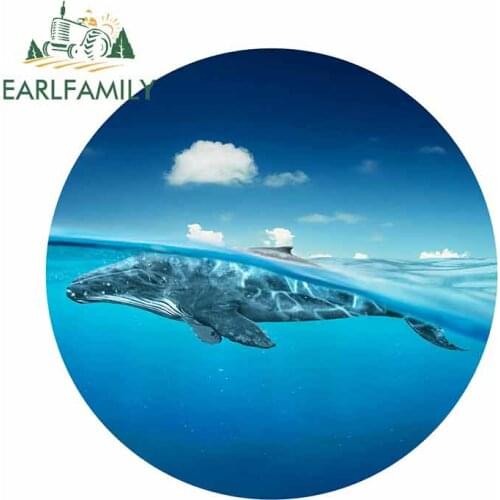EARLFAMILY 13cm x 13cm Blue Whale Ocean Sea Car Decoration Waterproof Decal Creative Car Stickers Sunscreenf Car Styling