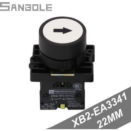 XB2-EA3341 Economics Type Bring Arrow Sign Button Switch ZB2-BE101C Flat Plastic One-button Start Self-reset Switches 22MM