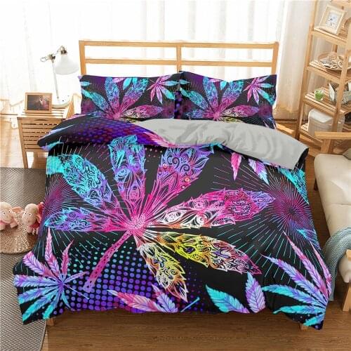 Tropical Leaf Pattern Bedding Sets Queen Size Plant Home Bedding Cover Single Bed Linen King Queen Twin Size Duvet Cover Set