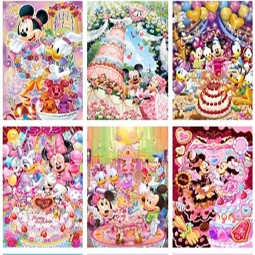 Square&round Drill Disney Cartoon Mickey 5d Diy Diamond Painting Cross Stitch Kits Diamond Embroidery Mosaic Home Decor