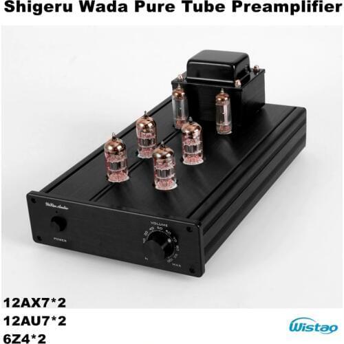 Tube Preamplifier Pure with Shigeru Wada Circuit Tube 12AX7 12AU7 6Z4 Rectifier Whole Aluminum Chassis HIFI Audio 110V/220V