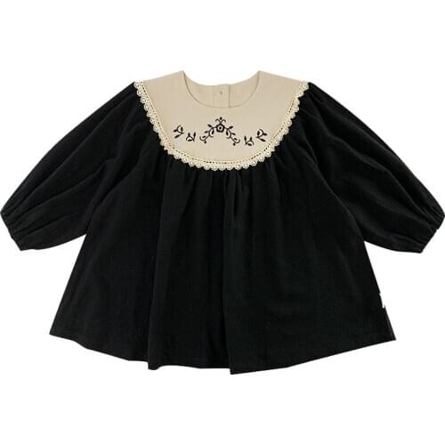 Sweet Girls Dress 2020 Spring Autumn Dresses for Baby Girls Long Sleeved Palace Style Children Baby Embroidery Princess Dress