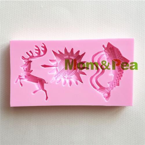 Mom&Pea MPA1627 Deer Shaped Silicone Mold Cake Decoration Fondant Cake 3D Mold Food Grade