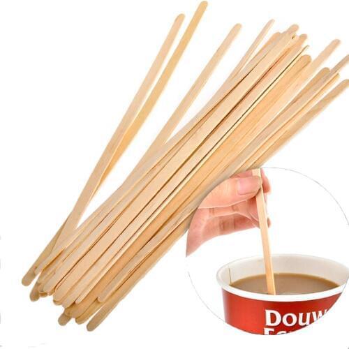 Stirring Rod Mixing Stick Stirrer Stirring Rod Restaurant Independent Wooden Disposable Hot Drink Long-handled Wood Stick 100pcs