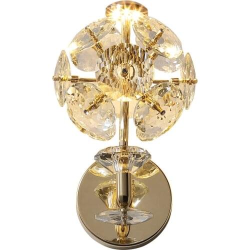 Postmodern Luxury Gold K9 Crystal Led Wall Lamp Living Room Hallway Corridor Decoration Interior Loft Art Sconce Light Fixtures