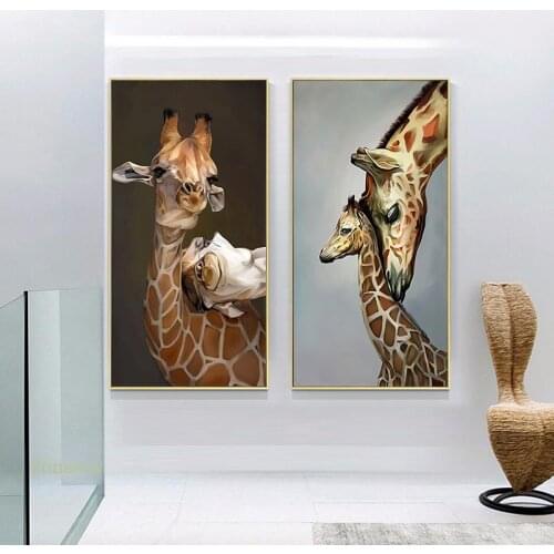 Nature Animal Giraffe Poster Modern Decorative Canvas Painting Nordic Simple Wall Art Pictures Living Room Aesthetic Room Decor