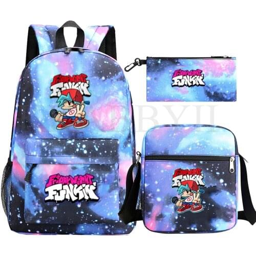 Friday Night Funkin 3Pcs/Set Backpack Anime Schoolbag For Girls Boys Teenagers Mochilas Casual Travel School Backpack