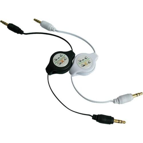 3.5mm Male 3Pole Record Car Aux Audio Cord Headphone Connect Adjustable Cable