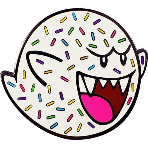 Cute Donut Ghost Brooch Novelty Halloween Decoration