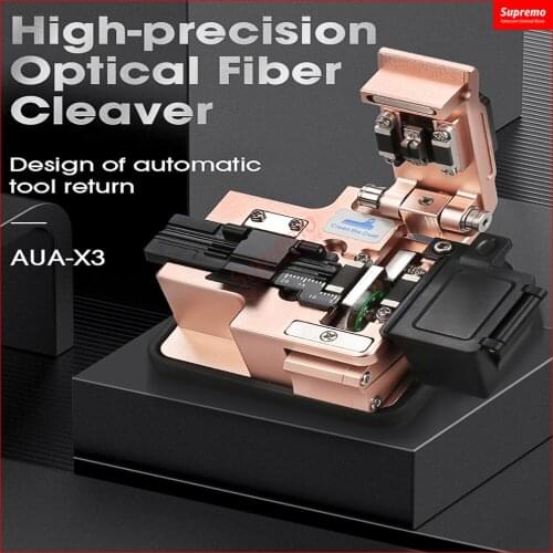 High Precision Fiber Cleaver AUA-X3 FTTH Cable Fiber Optic Cutting Knife Tools Cutter Three-in-one clamp slot 24 Surface Blade