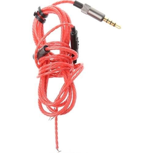 High quality 3.5mm Jack DIY Replacement Headphone Audio Cable Maintenance Wire With MIC 1.25m