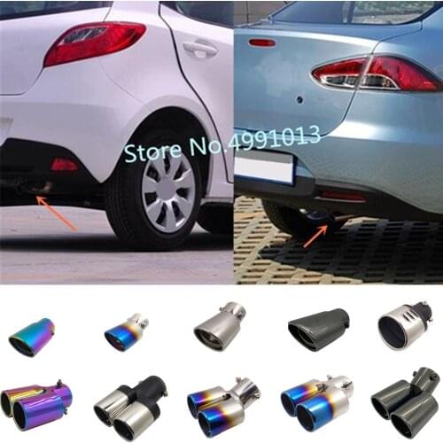 For Mazda 2 Demio 2007 2008 2009 2010 2011 2012 2013 car protect rear cover muffler pipe outlet dedicate exhaust tip tail 1pcs