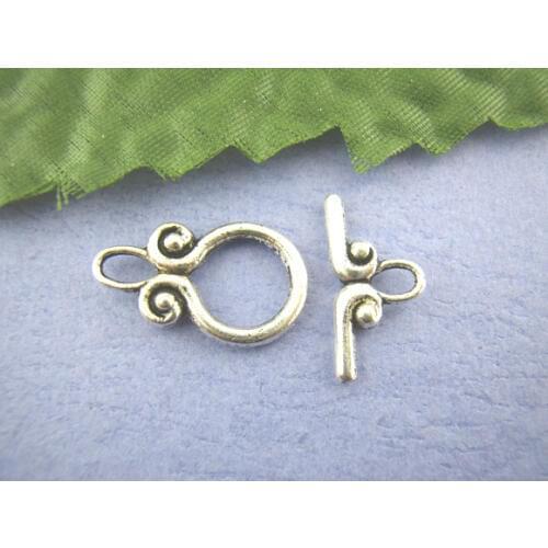 DoreenBeads Zinc Based Alloy Toggle Clasps Bottle Antique Silver Color DIY Making Jewelry Findings 20mm x12mm-18mm x9mm, 7 Sets