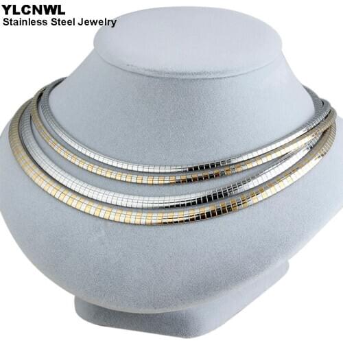 Gold Color Fashion Snake Chain Stainless Steel Necklaces For Women Collar Chokers Ladies Jewelry Gift 2019