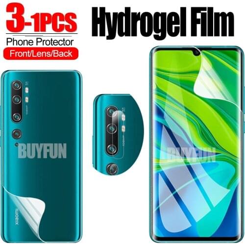 1-3Pcs Protective Hydrogel Film For Xiaomi Note 10 CC9 Pro Screen Protector Camera Lens Glass for xiaomi note 10 pro cc9 pro