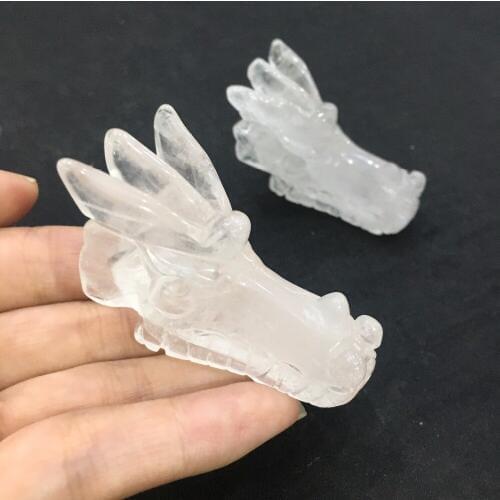 1pcs High quality beautiful natural white quartz crystal carving faucet