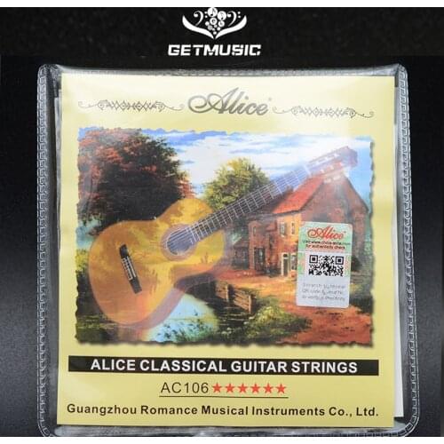 10set/lot Classical Guitar String cordas da guitarra Clear Nylon String Hard Tension - Alice A106-H encordoamento