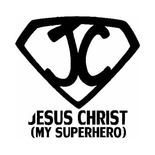 17.8CM*17.5CM JESUS CHRIST MY SUPERHERO Vinyl Car Motorcycle Sticker Decals Black/Silver C13-000242