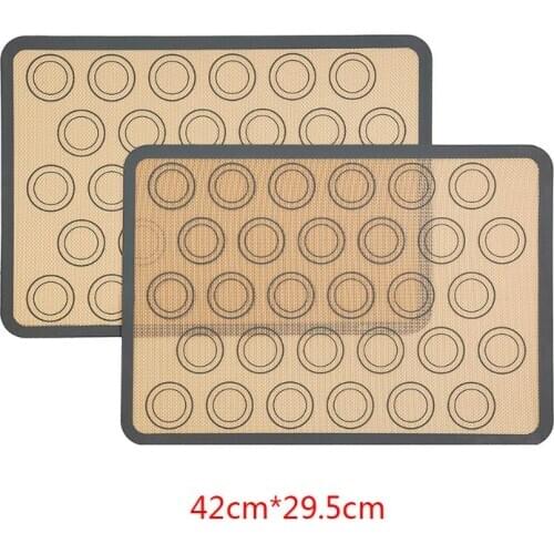 2pcs Non Stick Silicone Dough Macaroon Tray Oven Baking Fondant Pastry Mould Sheet Mat Pad