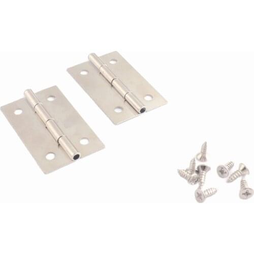 4pcs Folding Butt Hinges Silver Metal Hinges for Cabinet Jewelry Case Wooden Box Home Furniture Hardware