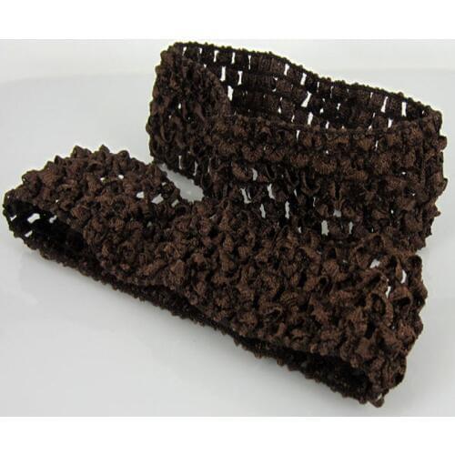 6pcs 1.5" Coffee baby crochet elastic headband crochet hair lace bands children hair accessories 4.0cm