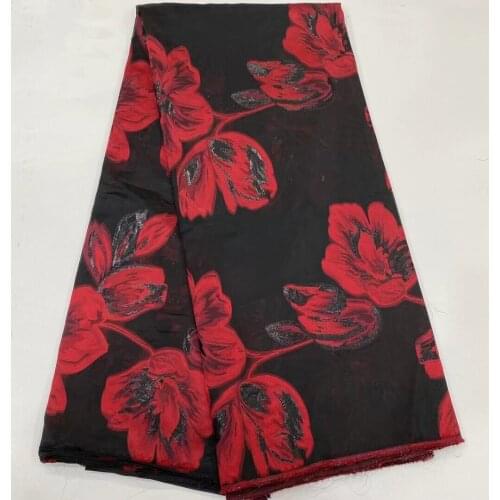 2021 African Jacquard Fabric Brocade Lace Material Floral Organza Cloth For Sewing French Net Tulle Dentelle Africaine POZ35