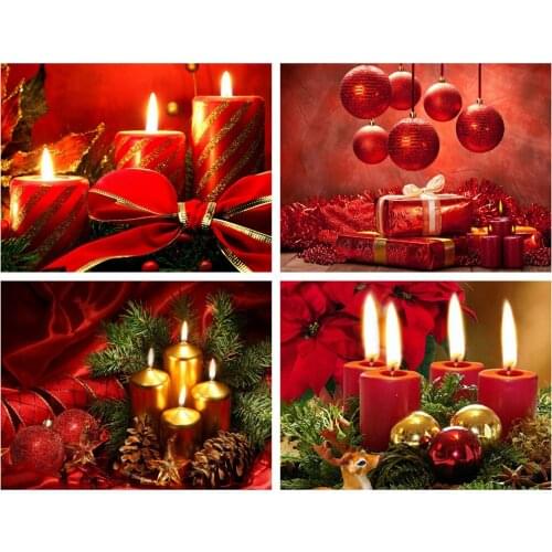 Diamond painting full set of Christmas cross stitch candle gift box pattern resin gem wall dormitory room living room decoration