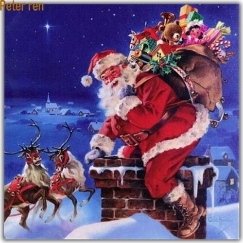 Diamond painting cross stitch Diy Square\Round diamond mosaic Rhinestone Full Diamond embroidery "Santa Claus Rangifer tarandus"