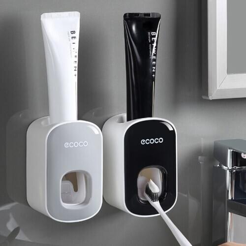 Automatic Wall Mount Toothpaste Dispenser Bathroom Accessories Set Toothpaste Squeezer Dispenser Bathroom Toothbrush Holder Tool
