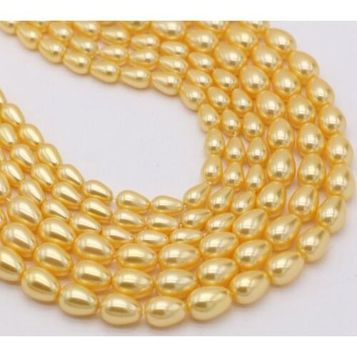 Hot Sale Natural Shell Bead Yellow Drop-Shaped Loose Beads For Jewelry Making DIY Necklace Bracelet Earrings Ring Accessory