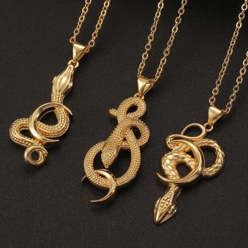 Gold Snake Pendant Long Chain Hip Hop Necklace for Man Women Fashion Jewelry Statement Necklace Choker 2021