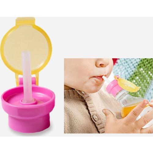 Children Kids Feeding Drinking Cup Cover with Straw For Bottle PP Resin Nursing Cover Portable Baby Food Water Cup Cover