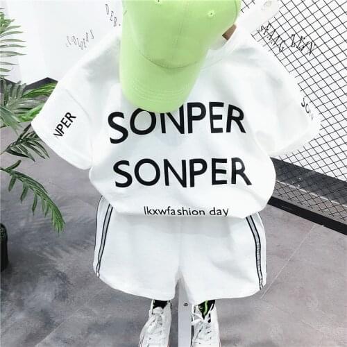 Children Tracksuit Kids Clothes Sets 2pcs T-Shirt+ Pants Girls Toddler Boys Baby Summer Casual Sets Boys Sport Suit 2-7Year