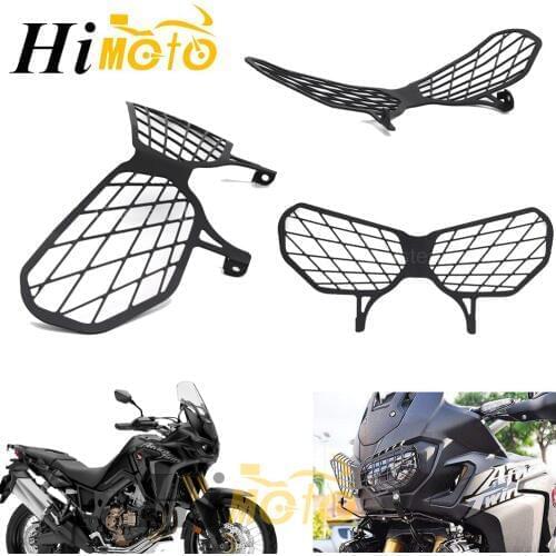 For Honda CRF1000L CRF 1000L CRF1000 L Africa Twin Motorcycle Modification Headlight Grille Guard Cover Protector Black Aluminum