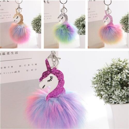 Unicorn Party Unicornio Keychain Holder Bag Key Chain Pendant Baby Shower Birthday Party Decorations Kids Event Party Favors