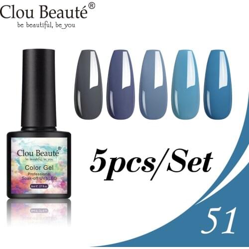 Clou Beaute 5 Pcs/Set Gel Nail Polish 130 Colors 8ml DIY Nail Gel UV Lacquer Soak Off Varnish Gel Polish Lakiery Hybrydowe