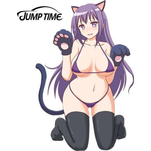 JumpTime 13cm x 8.5cm Cat Girl Anime GJ-bu Car Bumper Decal 3D Car Stying Sexy Graphics Car Stickers and Decals
