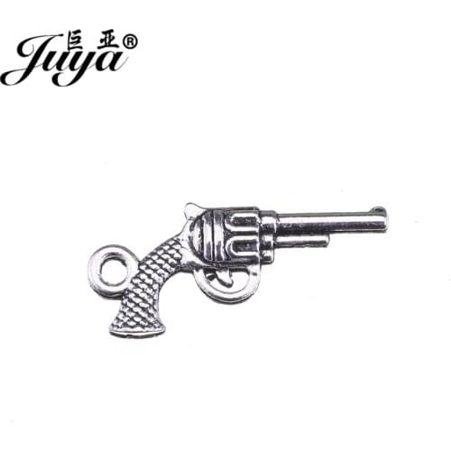 JUYA 40pcs/lot 20.5x9.5mm Pistol Shape Pendant for Necklace Bracelet Making Jewelry Finding Fashion Games DIY Jewelry AO0538