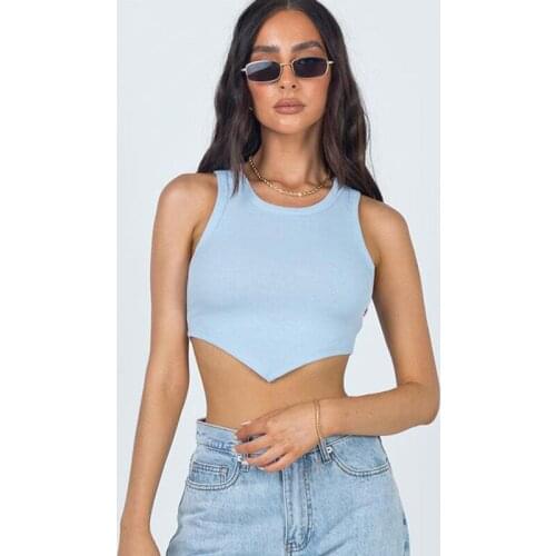 Short Tank Top Sleeveless O Neck Solid Color Women Vest Fashion Bodycon Camisole Streetwear Basic Sexy Corset Tops Summer Cami