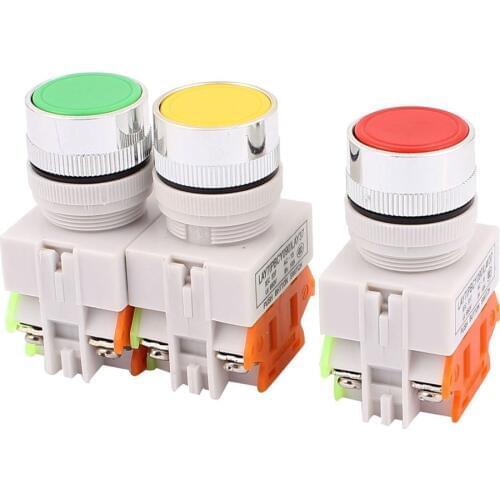 LAY7-11 AC 660V 10A 1NO 1NC DPST 6-Pin Momentary Push Button Switch
