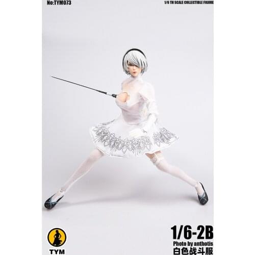Hot Sales 1/6th TYM073 Female 2B Sister Neil White Battle Dress No Body Can Suit For Mostly 12inch Doll Action Collectable