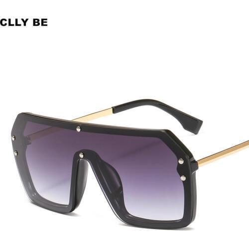Fashion Sunglasses Women Vintage Metal Frame Oversized Square Sun Glasses Luxury Designer UV400 Sunglass Female Men
