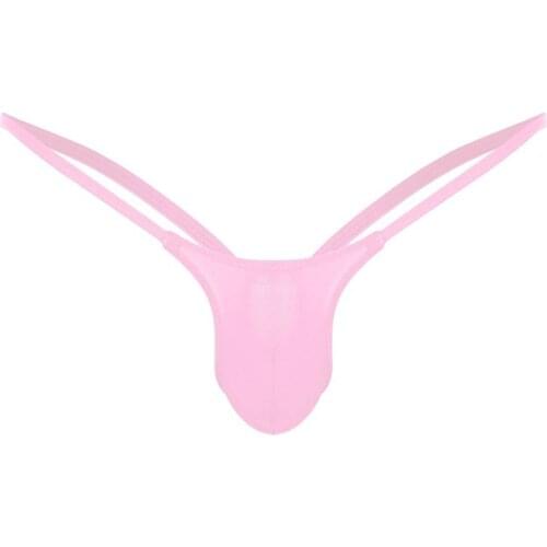 Mens Smooth G-strings Sexy Bikini Lingerie Thong Erotic Soft Briefs Bulge Pouch Underwear Breathable Hombre Lingerie Mini