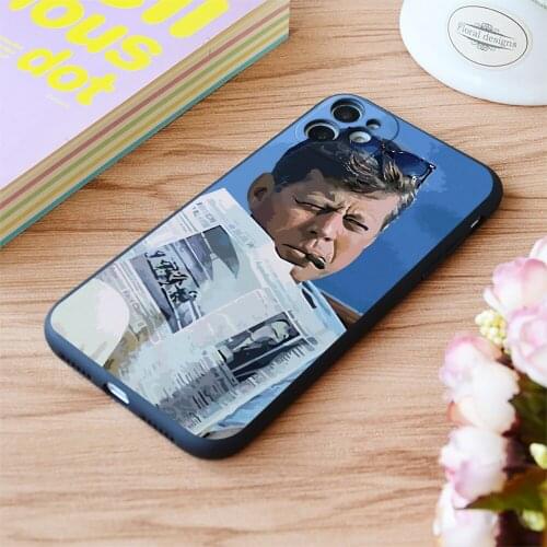 For iPhone Painting John F Print Soft Matt Apple iPhone Case 6 7 8 11 12 Plus Pro X XR XS MAX SE