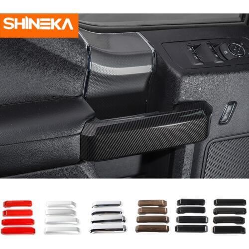 SHINEKA Car Styling ABS Interior Inner Door Handle Cover Trim Strip Sticker Kit for Ford F150 2015+ High Quality Free Shipping
