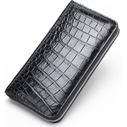 New High Grade Crocodile Leather Men Long Wallet Business Man Hand Bag Leisure crocodile Skin Purse High Quality Mens Clutch 50