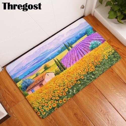 3D Pastoral Scenic Printed Doormat for Entrance Door Kitchen Rugs Welcome Home Decor Mats Antislip Carpet Microfiber Floor Rug