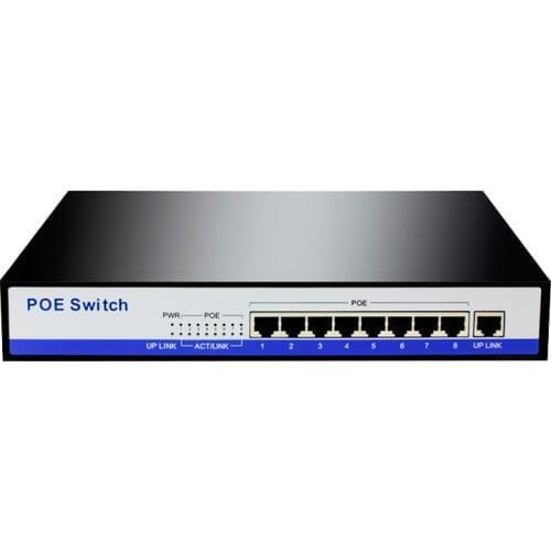 HY01 10/100Mbps POE Switch 8 port IEEE802.3af/at 50V3A 150W Power supply for 1080P HD IP Camera ONVIF NVR CCTV Security System